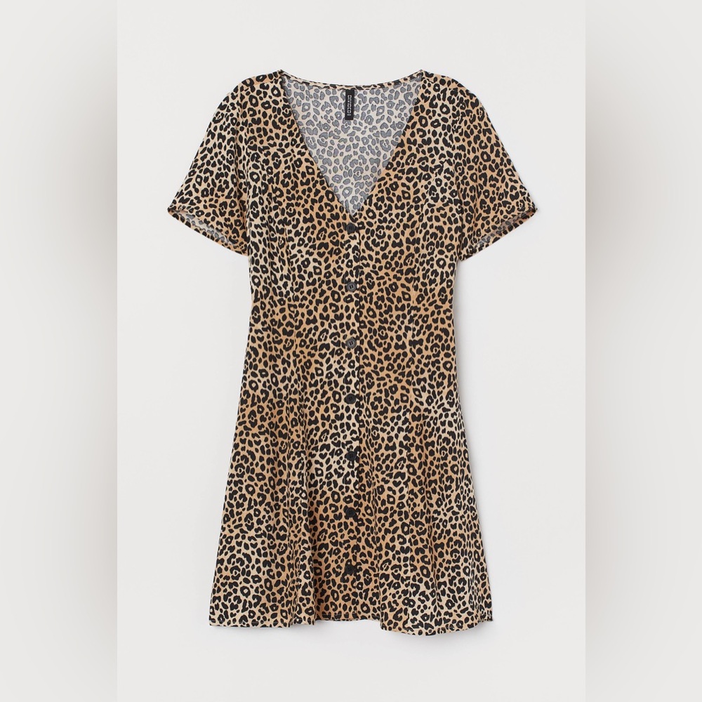H&M leopard print skater dress
